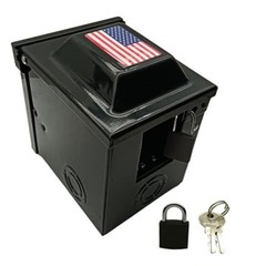 RV/EV 50 Amp 125/250 Volt Power Outlet Box with Flag, Black RVPNR588F