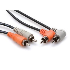 Hosa CRA-202R Stereo Interconnect Dual Right-Angle RCA to Dual RCA 2m, 6.6ft