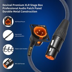 XLR Pass Through Cable, XLR Male Panel Mount to Female Connector Adapter, Mic…