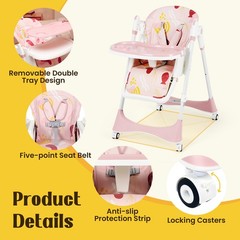 Baby High Chair | 6-in-1 Rocking Toddler Chair & Travel High Chair for Toddlers