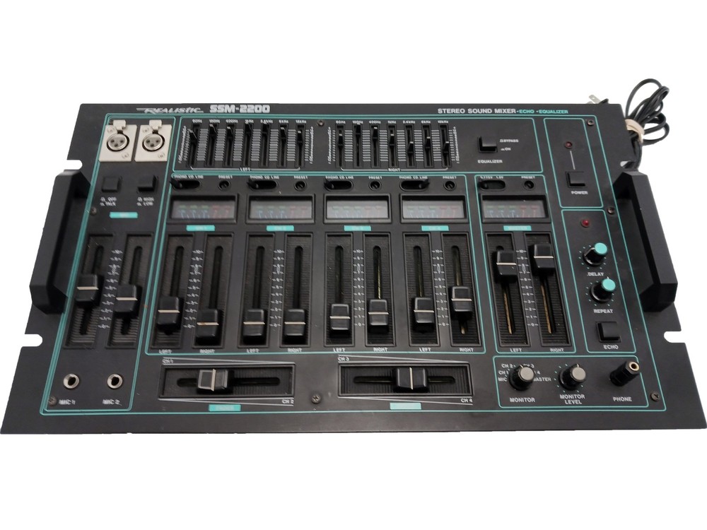 Realistic SSM-2200 Stereo DJ Mixer Sound Mixer Graphic Equalizer – WORKS