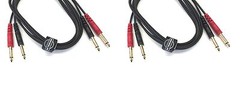 2 PACK 6′ FT FOOT FEET Dual Patch 1/4″ TO 1/4″ inch mono SPEAKER CABLE cords DJ