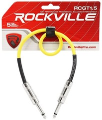 Rockville RCGT1.5Y 1.5′ 1/4“ TS to 1/4“ TS Instrument Guitar Cable in Yellow