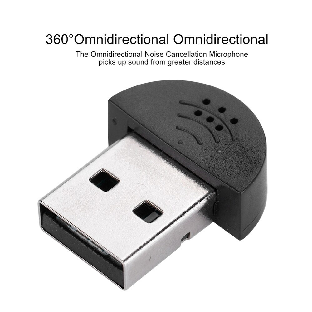 Mini USB Microphone Mic Audio Studio Recording Adapter For Laptop PC Computer