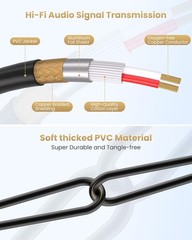 Female XLR to 1/4 6.35mm TS Mono Jack Unbalanced Microphone Cable Mic Cord fo…