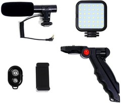 Savage Mobile Vlogging Kit with Microphone, LED Light, Phone Holder and…