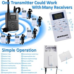 EXMAX E108 DSP Stereo Wireless Headsets FM Radio 1 Transmitter 10 Receivers