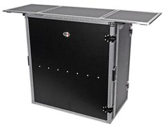 ProX XS-DJSTN Portable Foldout Mobile DJ Combo Table Desk Facade w/ Wheels