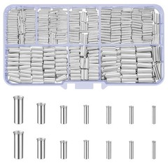 650 Pcs 7 Sizes Wire Ferrules Kit, Tinned Copper Crimp Connectors, Silver