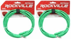2 Rockville RCTR110G Green 10′ 1/4“ TRS to 1/4“ TRS Cable 100% Copper