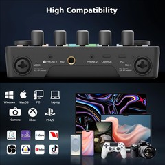 Podcast Equipment Bundle for 2, Audio Mixer with 8GB Memory Card and Dynamic …