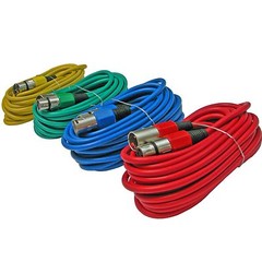 4 PACK 20 ft foot 3 pin XLR mic microphone audio powered speaker cable cord