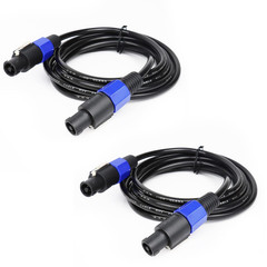 Pack of 2 10 Feet Speakon Cables – 2Pcs 10 Ft DJ PA Speak-On to Speakon Male Cab