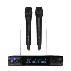 Audio2000’S AWM6951 2-Channel Battery-Powered Handheld Wireless Microphones -N,O