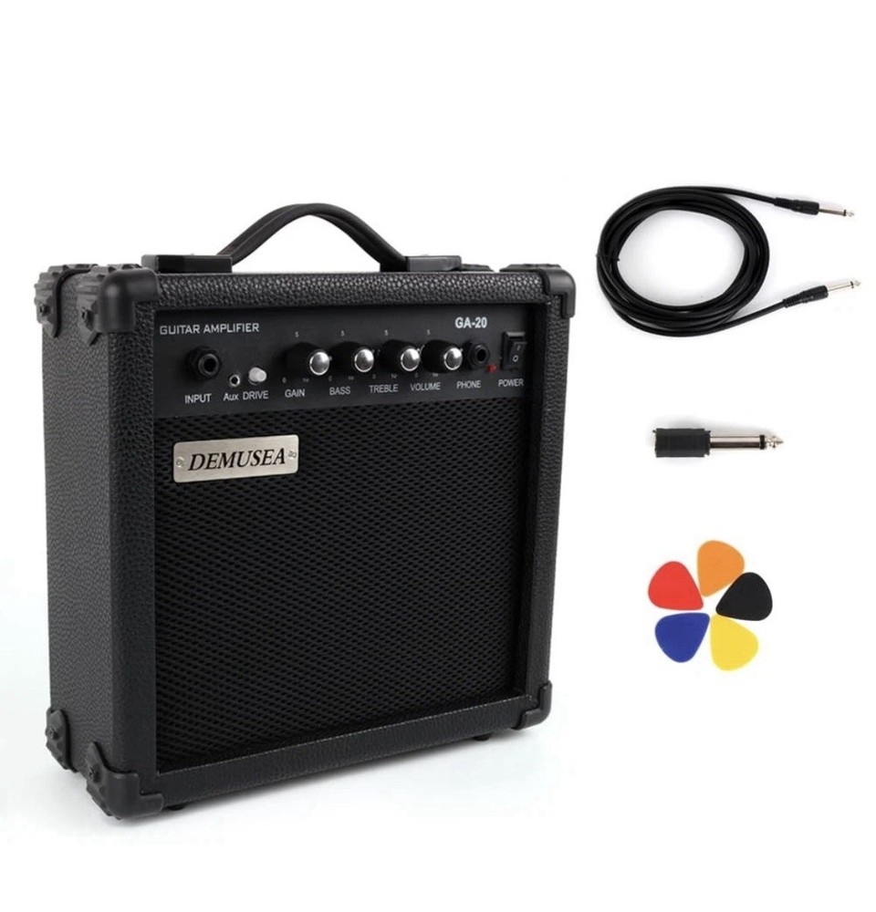 Demusea 20W Pro Electric Guitar Black Amplifier Amp Practice Small 20W,