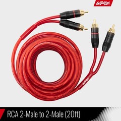 Install Link Audio Cable RCA for Subwoofer or Stereo 20 Feet, Frosted Red
