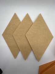 Acoustic Wall Panels 9-Pack Pink Beige Orange Decor Rhombus w/ Spacer 17” x 10”