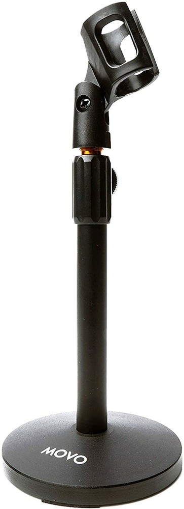 Movo TMC-3 Tabletop Microphone Stand with Weighted Base for 3/8″ & 5/8″ Threads