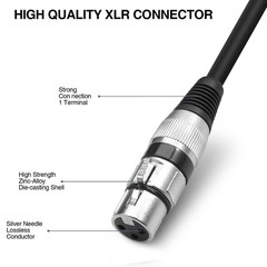 Durable 20ft USB Microphone Cable with LED Indicator – XLR Female Connection