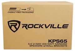 Pair Rockville KPS65 6.5″ 2-Way 400 Watt Karaoke Speakers+Wall Brackets / MDF!