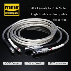 HiFi OCC Silver Plated Audio RCA To XLR Interconnect Cable Balanced Signal Wires