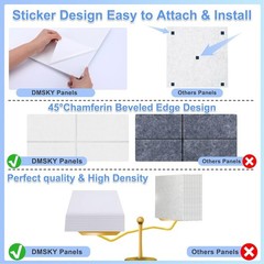 18 Pack Soundproof Acoustic Panels 12″x12″x0.4″ – Stylish White Absorption