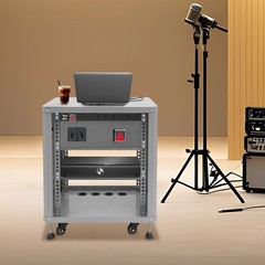 Grey 12U 19.8*22.4*23.6 in Carbon Steel Network & Stereo Rack For Nightclubs