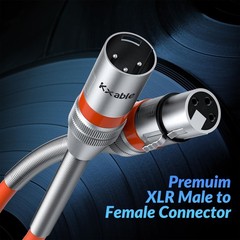 Premium 30ft XLR Mic Cable Heavy Duty 22AWG OFC Shielded 3-Pin Zinc Alloy Con…