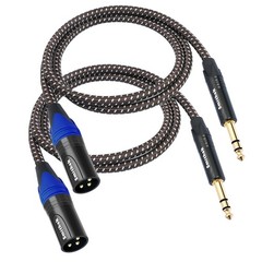2 Pack 1/4 Inch To XLR Male Patch Cable Balanced 6.35mm Braided 6.6FT
