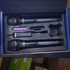 Talomen MIC Wireless Handheld/Stand-Held Microphone Set Black Professional