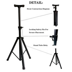 Universal Adjustable Height Tripod Steel Speaker Stand Heavy Duty Mount Holder