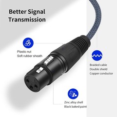 HUALEU 2 Pack 1/4 TRS Male to 3Pin XLR Female 1feet(2pack), To F