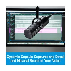 Samson Technologies Q9U Dynamic Broadcast Microphone, XLR/USB, Black