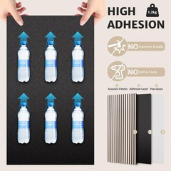 4 Pack 45×22″in Acoustic Panels – Self-Adhesive Soundproof Wall Home Decor
