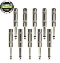 10pc 1/4″MONO TS Phone Audio Phono Guitar Cable Male Connector Plug Jack 6.35mm