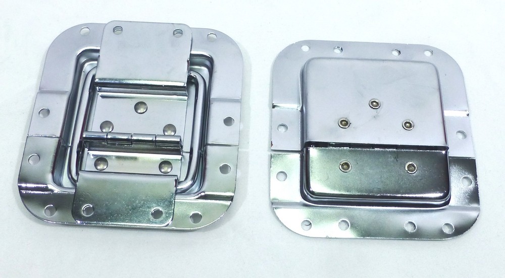(2) Two Medium Chrome Recessed Stay Lid For ATA Cases