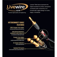 Livewire Headphone Extension Cable 3.5mm TRS Male to 3.5mm TRS Female 10′ Black
