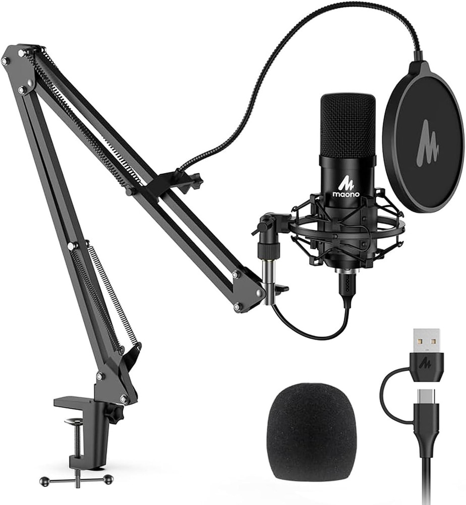 USB Microphone, MAONO 192KHZ/24Bit Plug & Play