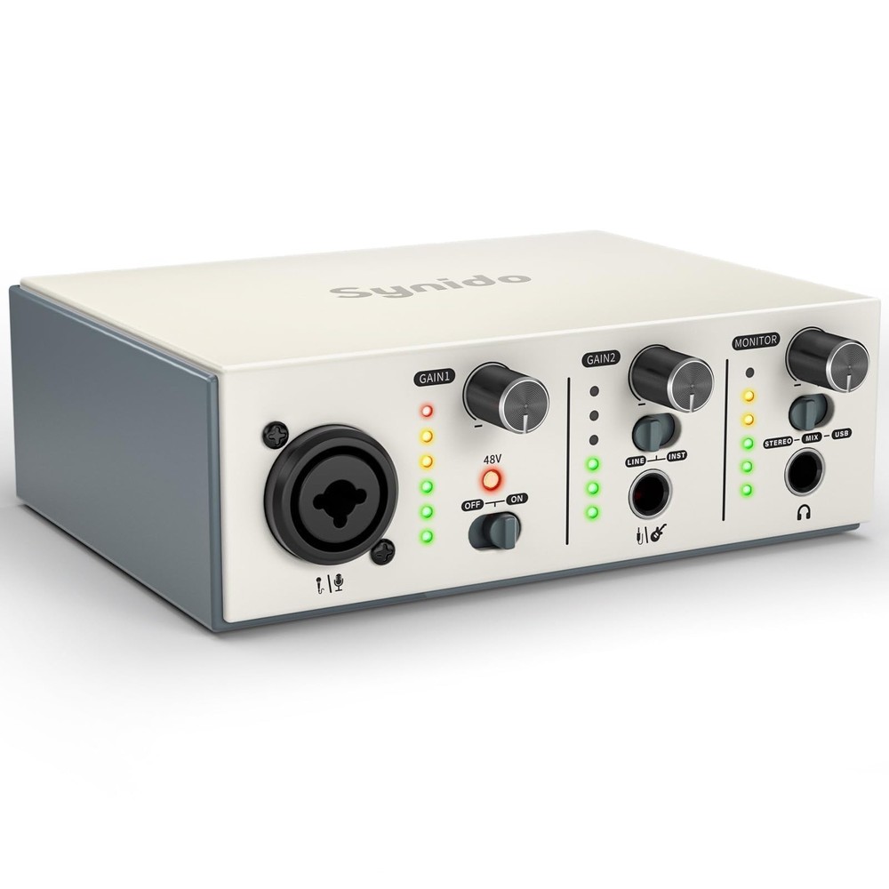 USB C Audio Interface for Recording Music, Streaming, Podcasting with XLR, Line