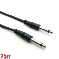 25FT 1/4″ 6.3mm TS Male to Male M/M Mono Dj Speaker Instrument Guitar Cable