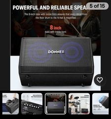 Donner Electric Drum AMP, 80-Watt Wireless Electronic Drum Amplifier…