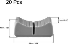 20-Pack Gray Fader Knobs for Console Mixer – Replacement Potentiometer Knobs