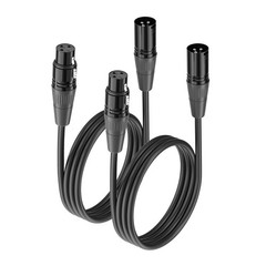 XLR Cable 6FT 2 Packs Premium Balanced Microphone Cable with 3Pin XLR Male t…