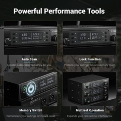Phenyx Pro Wireless Microphone System, Dual Two Handheld Mics, Black