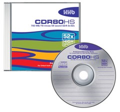 HHB CDR80HS 80 Min. Pro 52x Certified High Speed 700MB CD-R In Jewel Case *10 PK