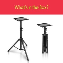 Pyle Adjustable Speaker Stand Pair – Dual Studio Monitor Tripod with Black