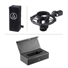 Audio Technica AT4033A Condenser Recording Microphone+Shockmount+Case+Boom Arm