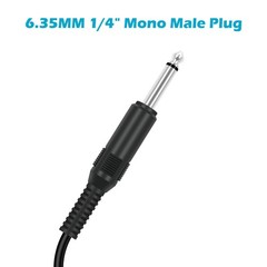 6.35mm 1/4″ to Speaker Wire Adapter, 2-Pack 1ft 6.3mm TS Mono Male Plug to Ba…