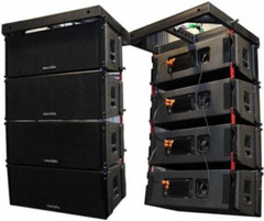 8x Admark A-12A Double Waterproof Powered Line Array Speaker W/built-in DSP 4ohm