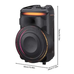 18″ Portable 18500Watt Party Speaker Rechargeable Heavy Bass Wireless Mic Remote